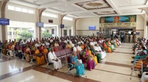 TTD senior citizen and physically challenged waiting hall near the Supatham entry.