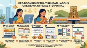 Pre-booking extra Tirupati laddus online via the official TTD portal.